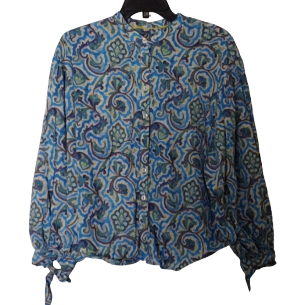 Maeve by Anthropologie Colorful Geometric Mosaic Pattern blouse size medium
